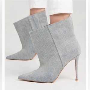 🔹️Good American🔹️ Slouchy Indigo  Ankle Denim Look  Boots